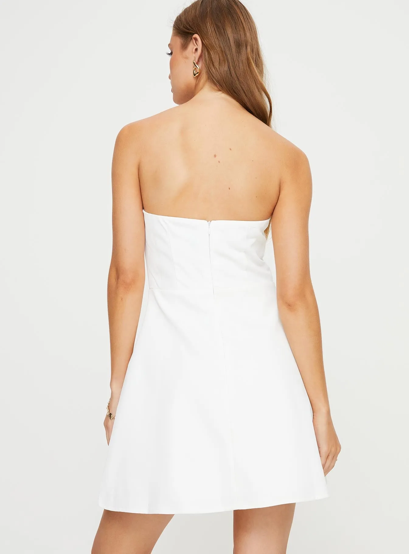 Ostro Strapless Mini Dress White sold by Princess Polly product image thumbnail 5