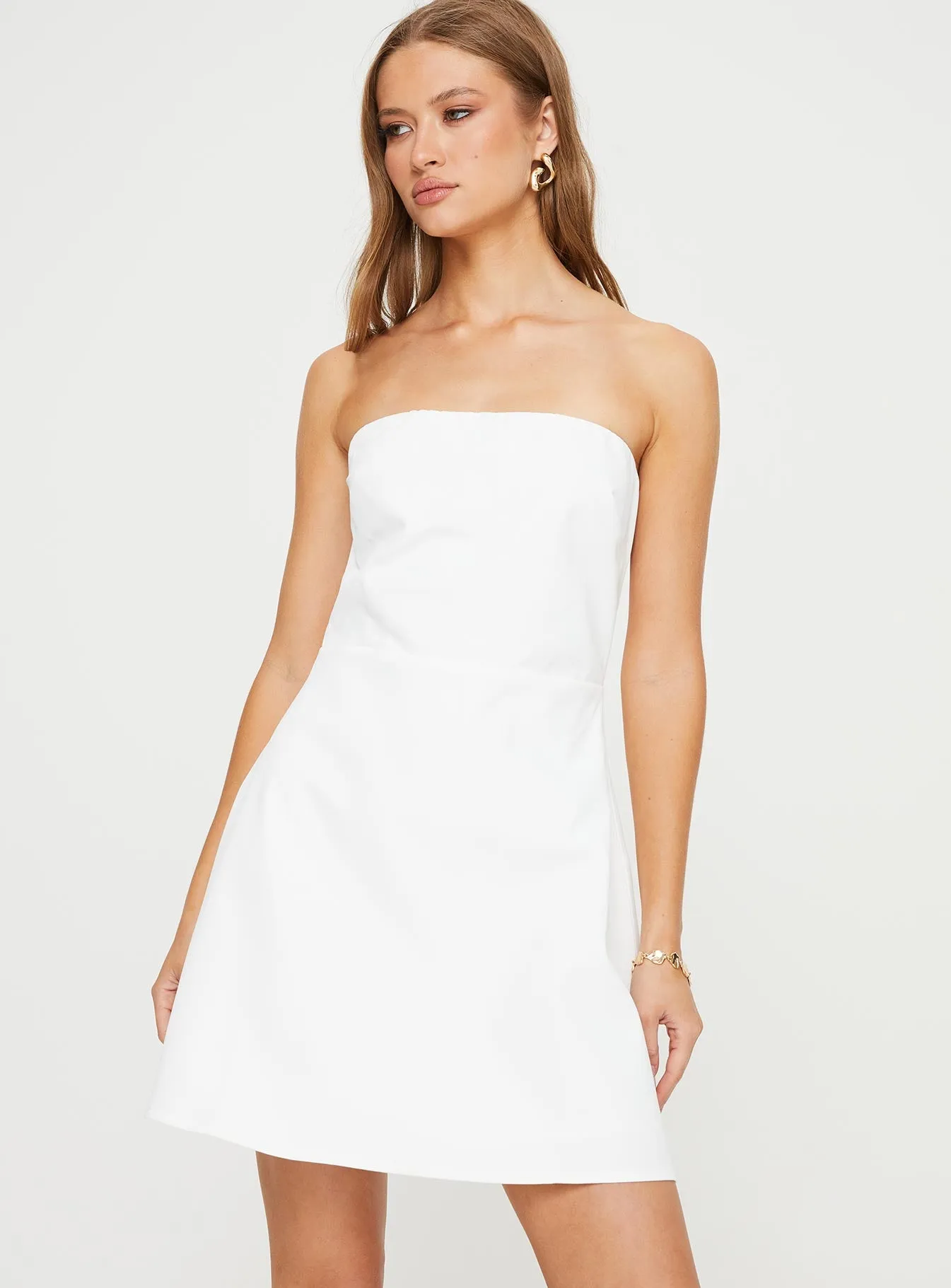 Ostro Strapless Mini Dress White sold by Princess Polly product image thumbnail 2