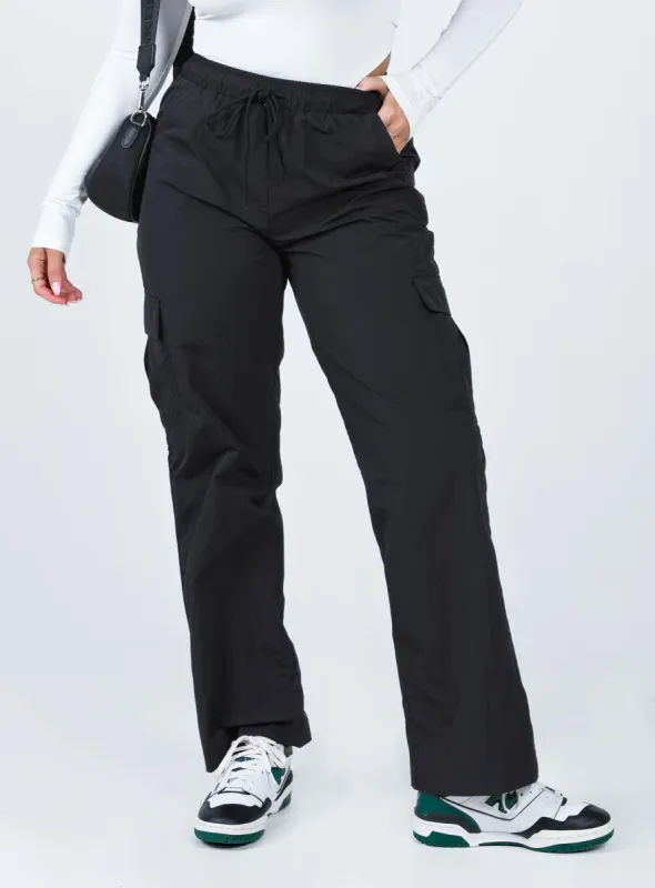 Flossie Parachute Pants Black sold by Princess Polly