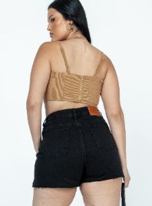 Leonie Denim Shorts Washed Black sold by Princess Polly