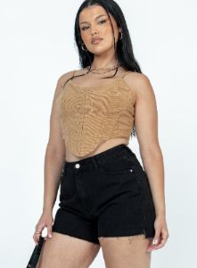 Leonie Denim Shorts Washed Black sold by Princess Polly