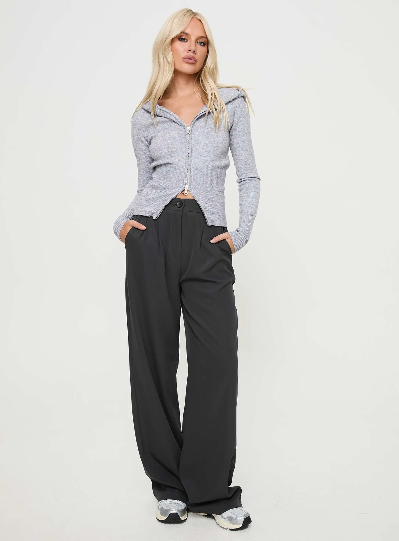 Elingford Zip Up Hooded Sweater Lilac Marle sold by Princess Polly product image thumbnail 3