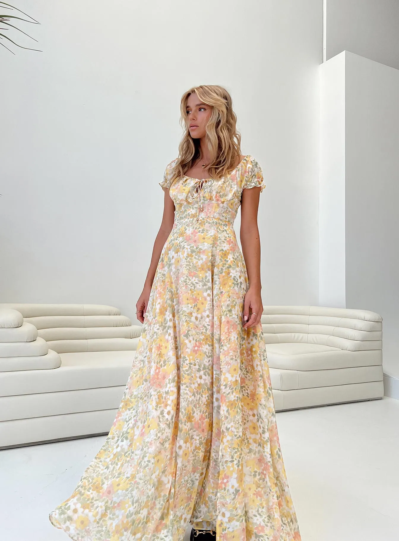 Masuda Maxi Dress Yellow Floral sold by Princess Polly