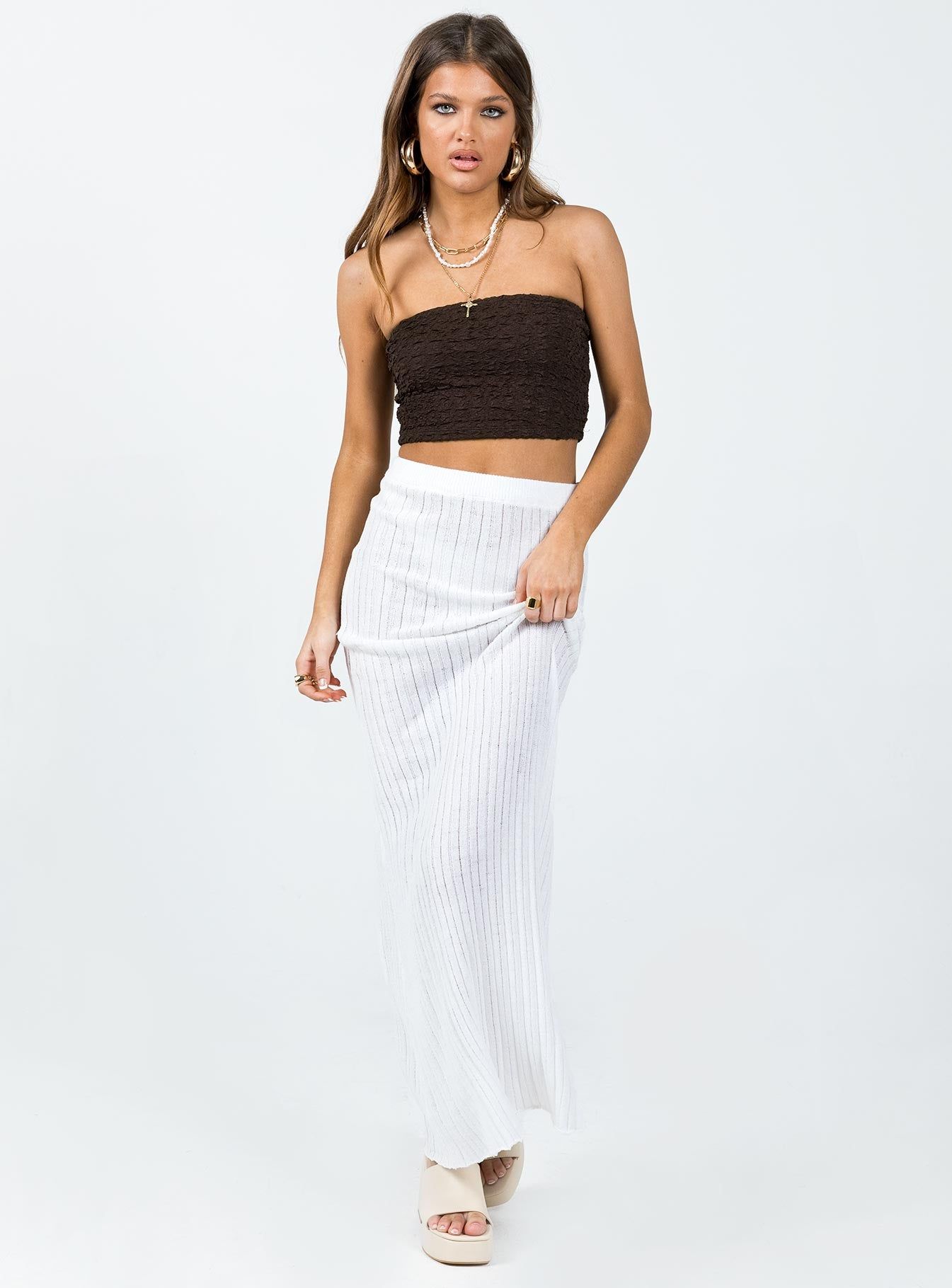 Brae Strapless Top Brown sold by Princess Polly product image thumbnail 2