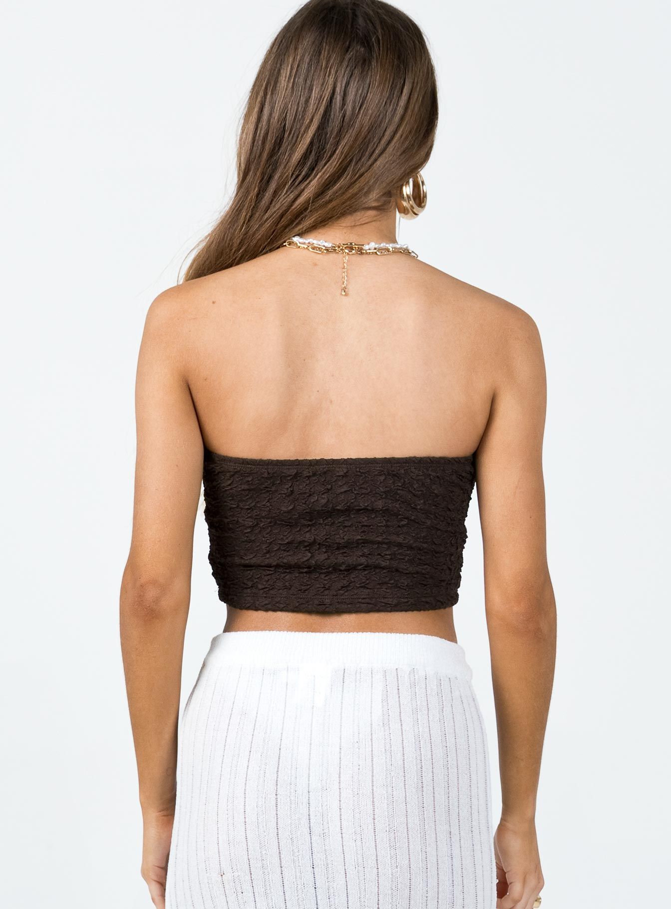 Brae Strapless Top Brown sold by Princess Polly product image thumbnail 4