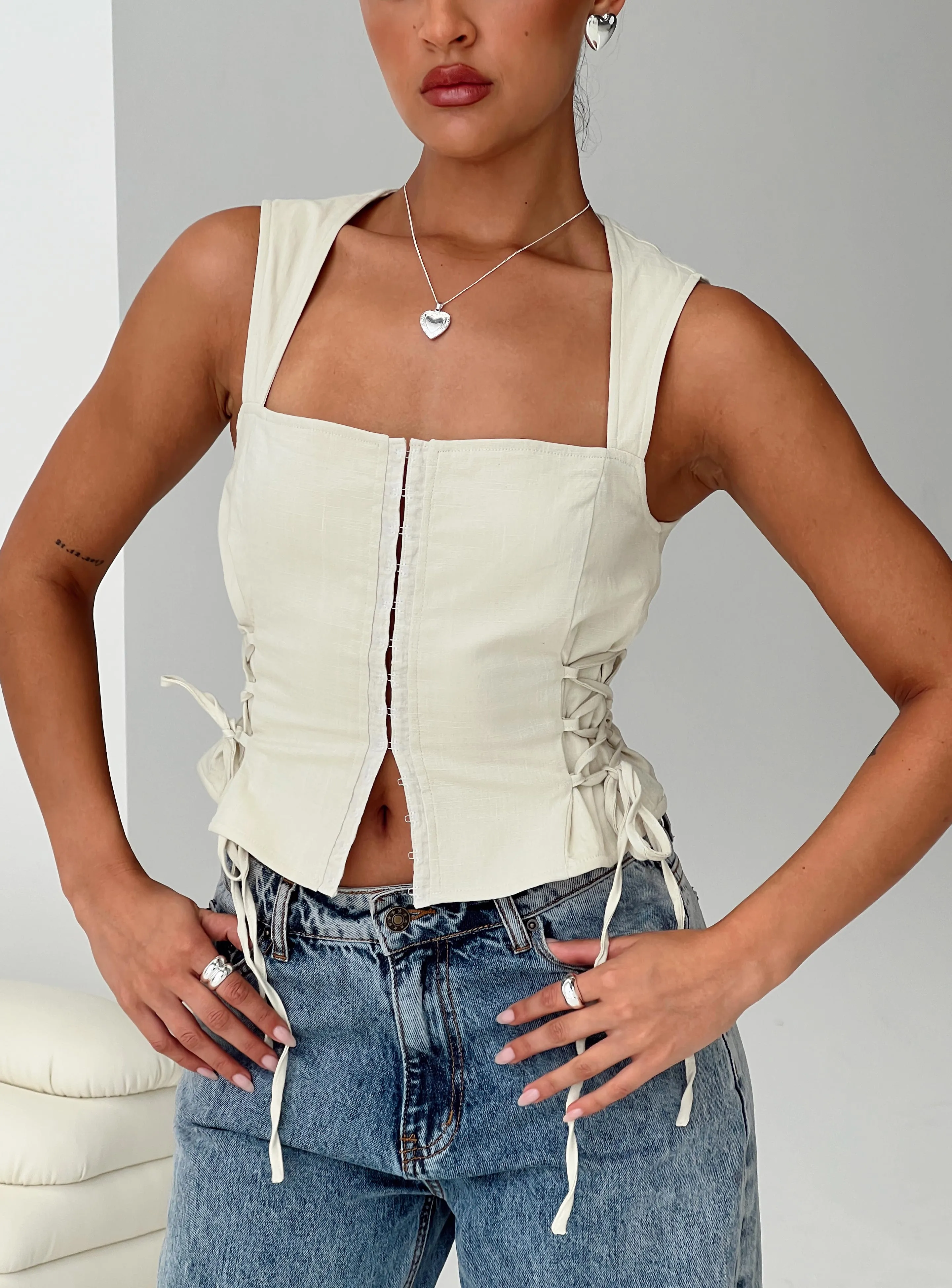 Myrin Top Beige sold by Princess Polly