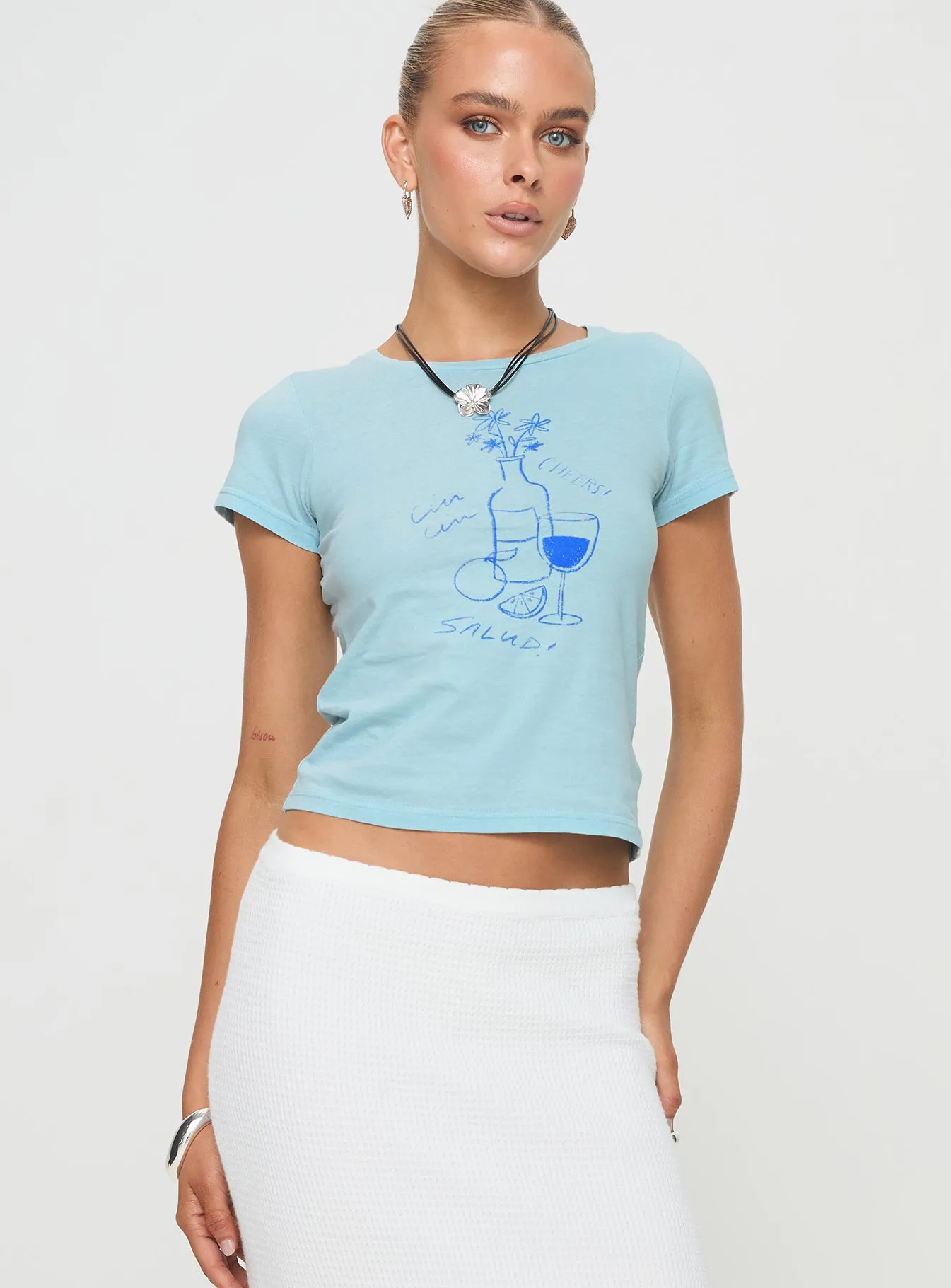 Cheers To You Tee Blue sold by Princess Polly product image thumbnail 2