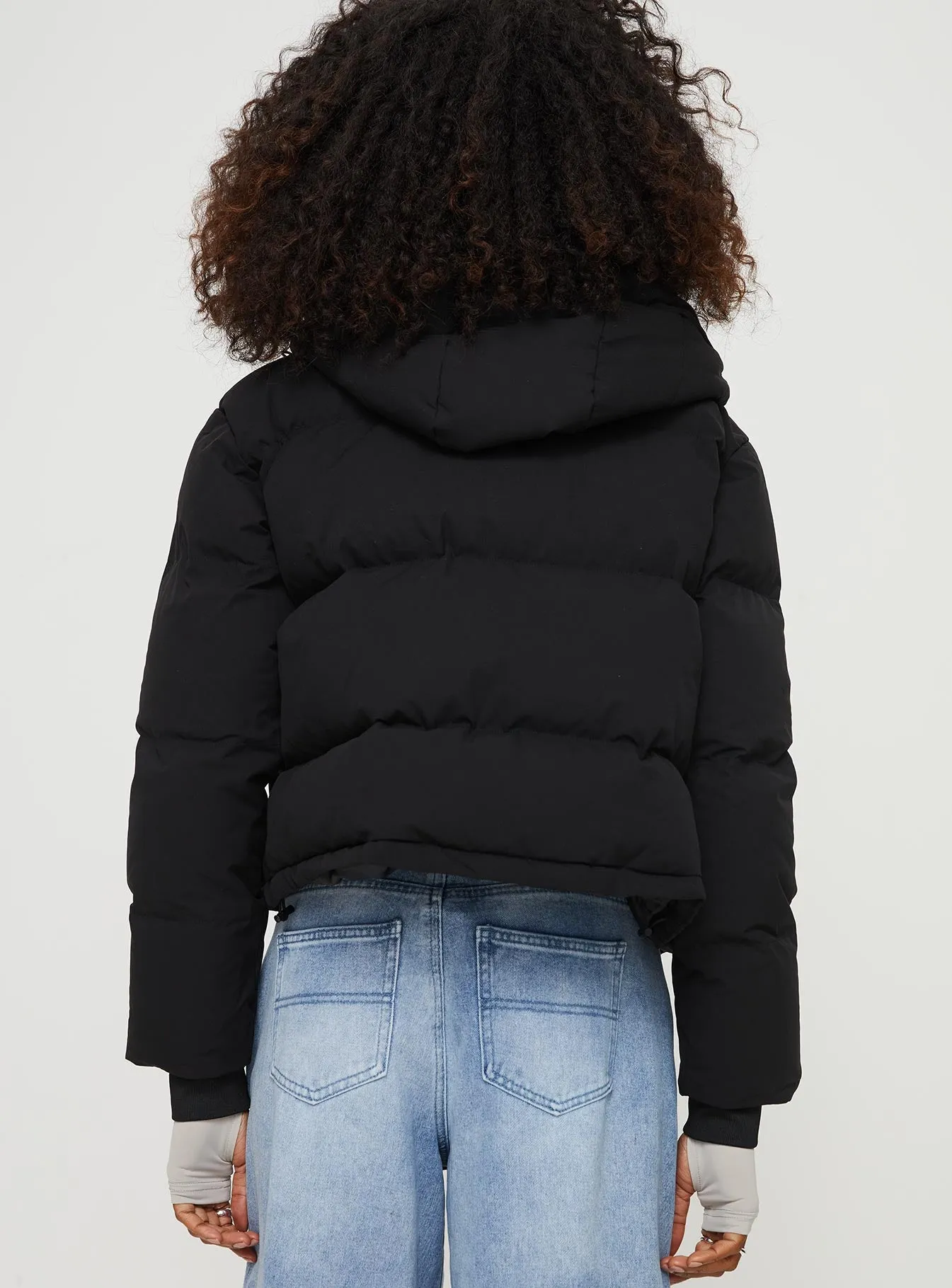 Morrie Hooded Puffer Jacket Black sold by Princess Polly product image thumbnail 5
