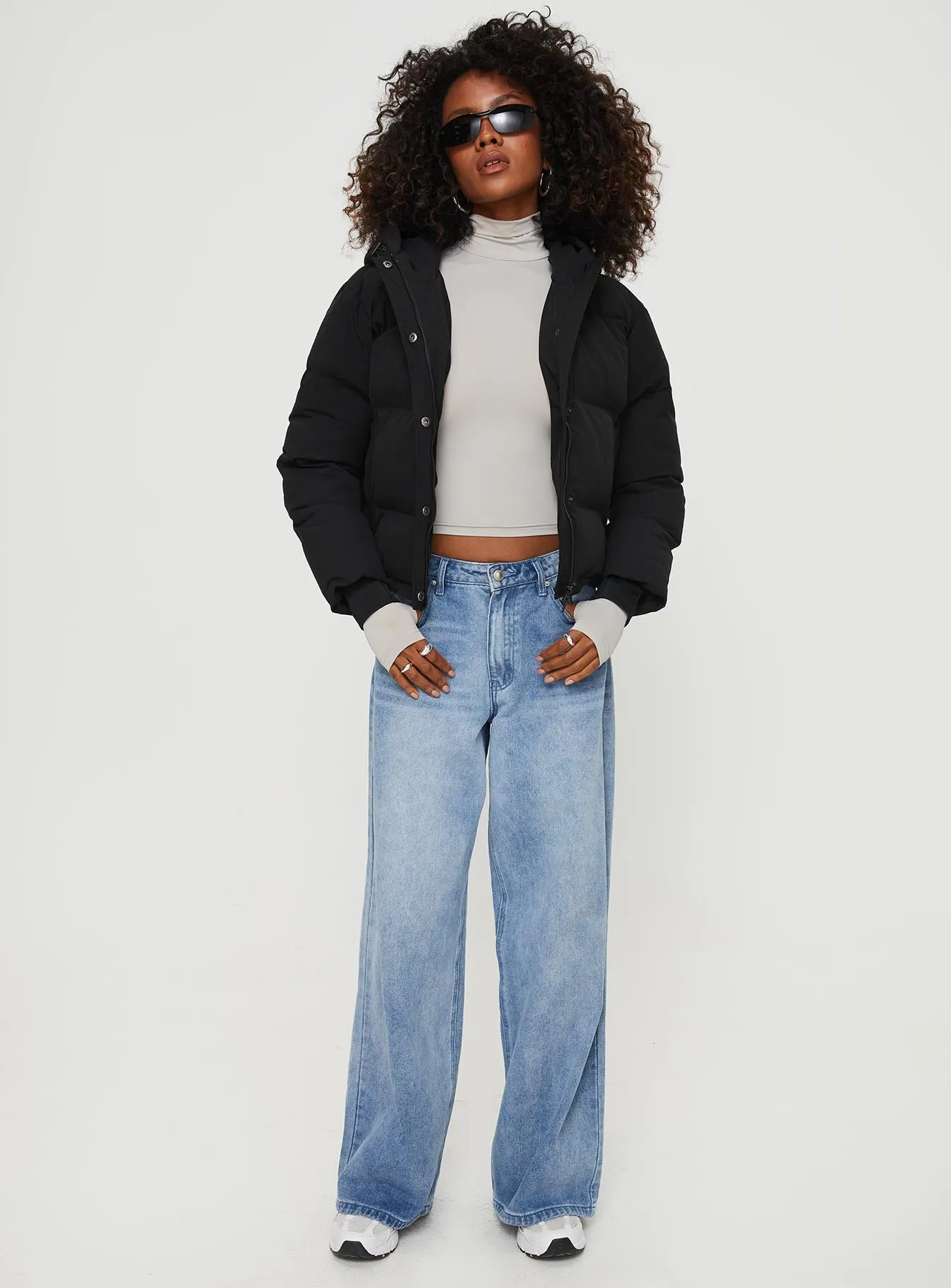 Morrie Hooded Puffer Jacket Black sold by Princess Polly product image thumbnail 3