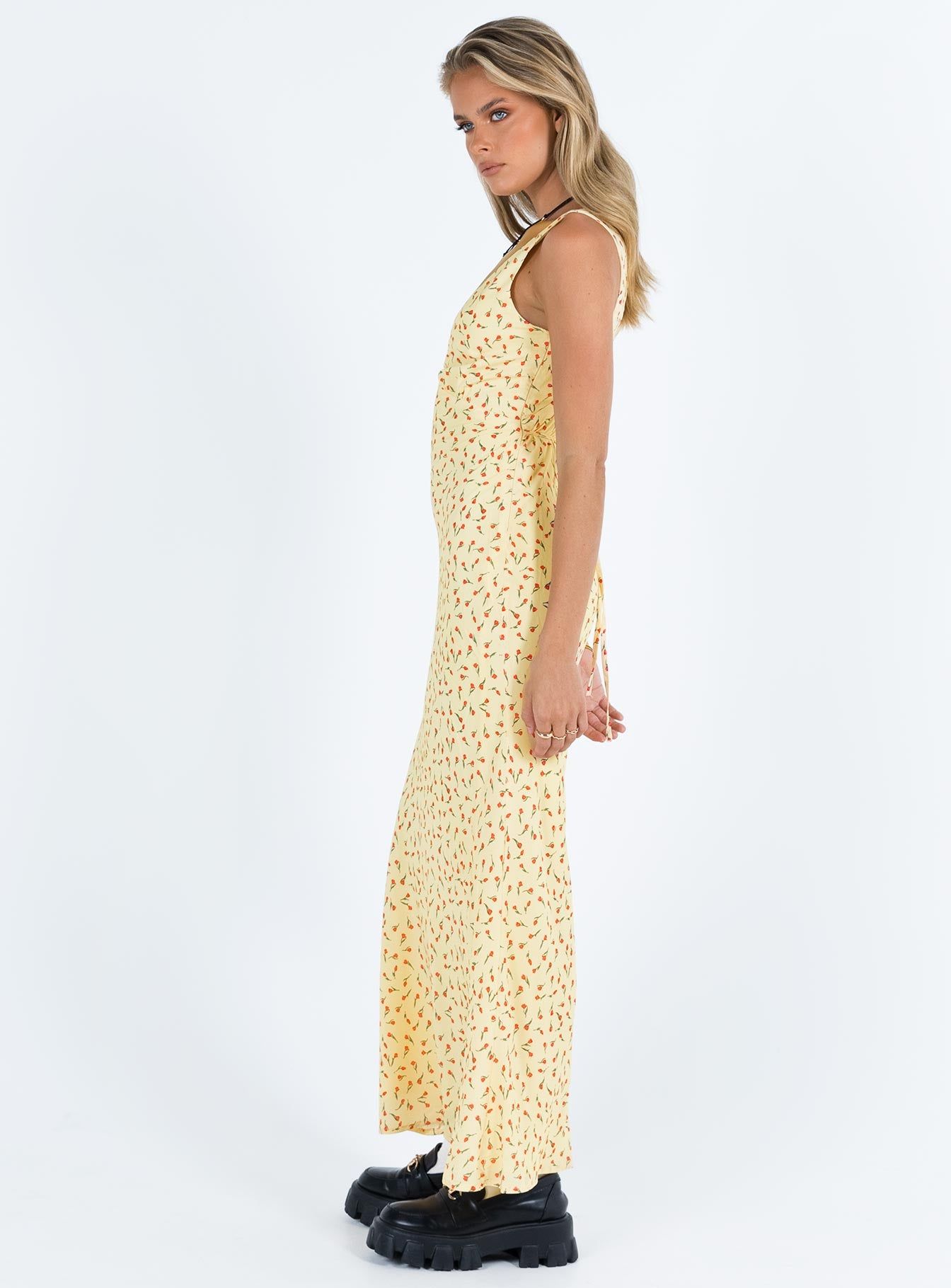 Nellie Maxi Dress Yellow / Red Floral sold by Princess Polly product image thumbnail 4