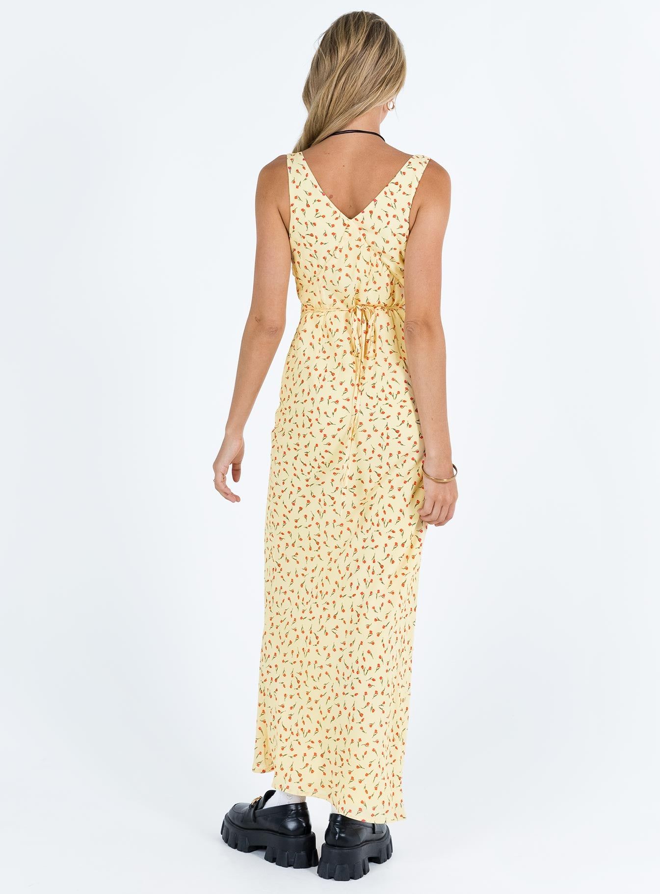 Nellie Maxi Dress Yellow / Red Floral sold by Princess Polly product image thumbnail 5