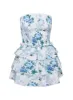 Sunkiss Frill Mini Dress White / Blue sold by Princess Polly