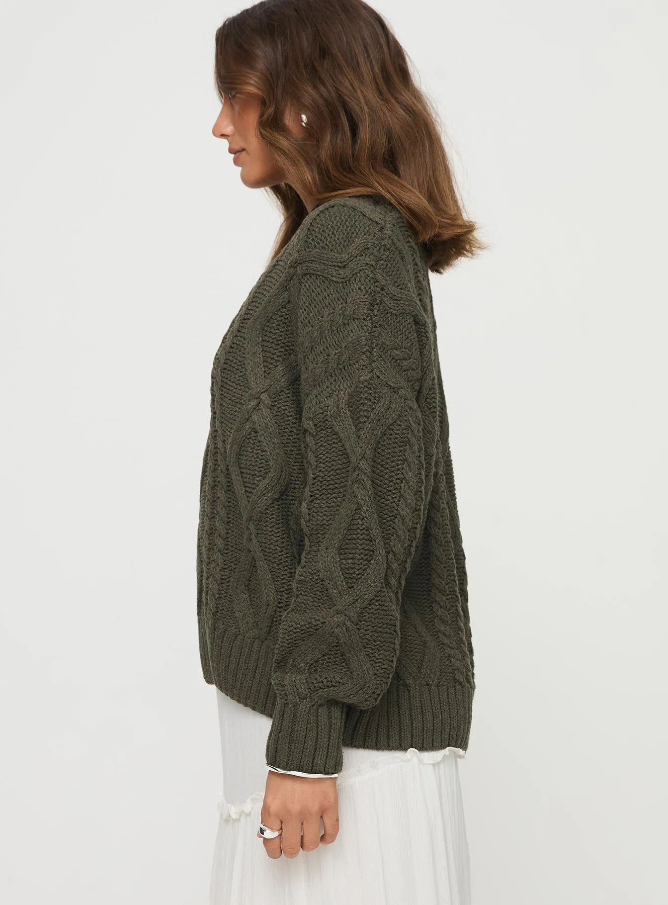 Anaya Oversized Sweater Olive sold by Princess Polly product image thumbnail 5