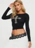 Amabon Long Sleeve Top Black sold by Princess Polly