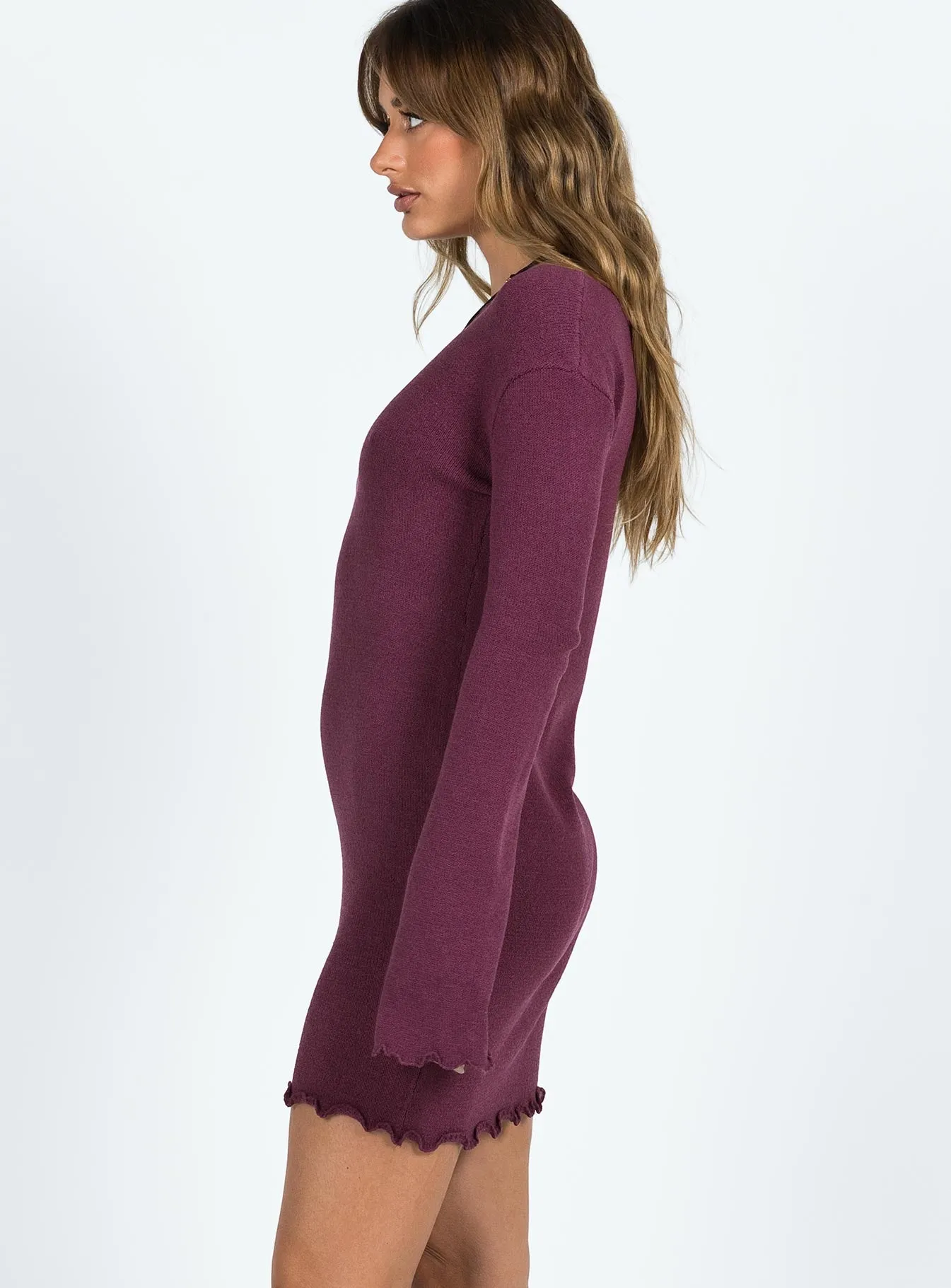 Granger Knit Mini Dress Mauve sold by Princess Polly product image thumbnail 4