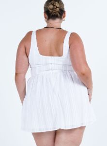Lorinda Mini Dress White Curve sold by Princess Polly