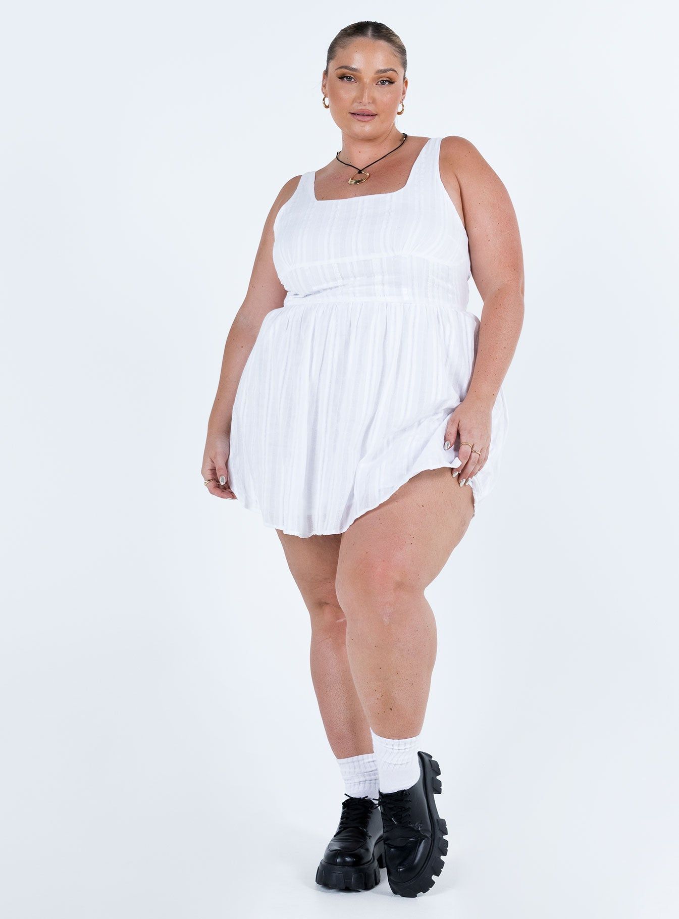Lorinda Mini Dress White Curve sold by Princess Polly product image thumbnail 3