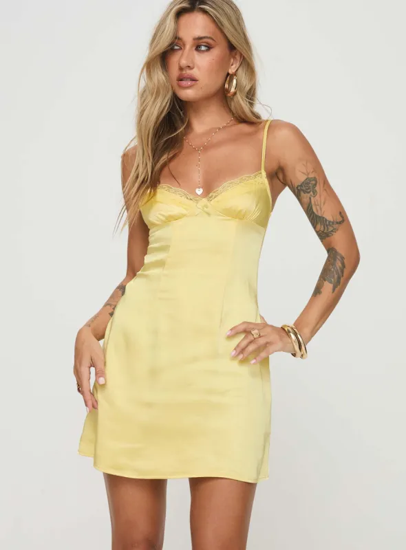 Dale Mini Dress Lemon sold by Princess Polly