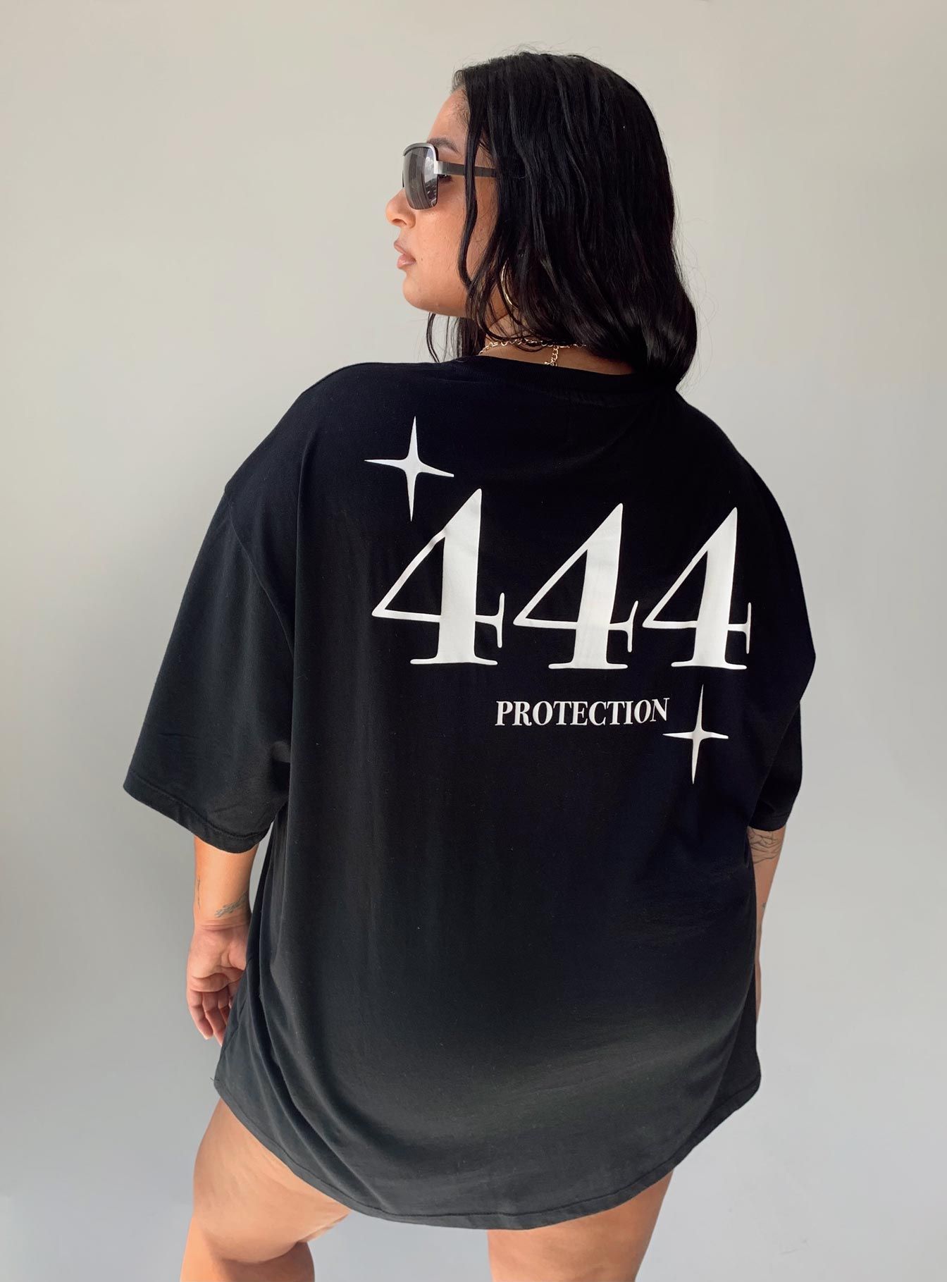 444 Oversize Tee Black Curve sold by Princess Polly product image thumbnail 4