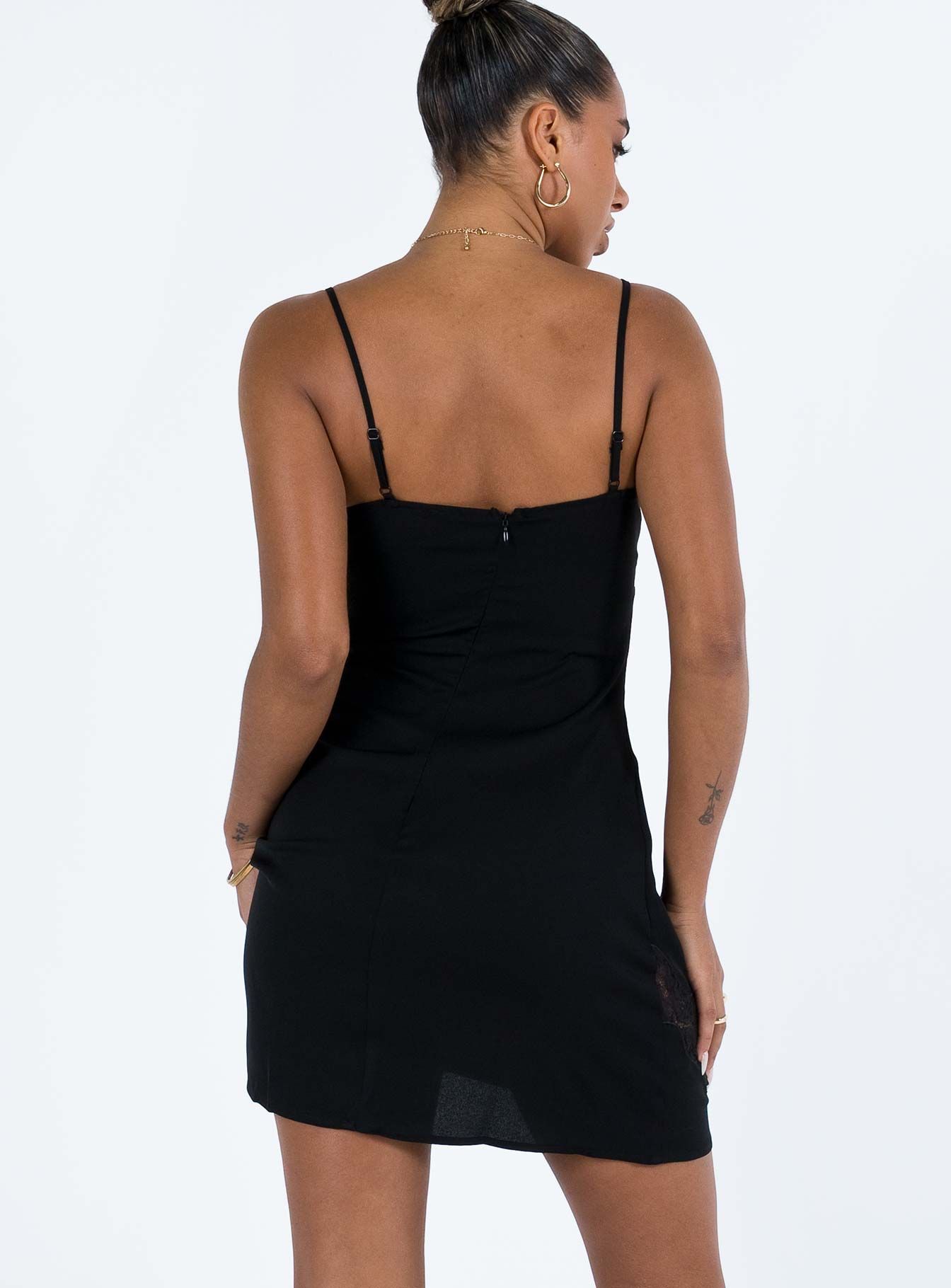 Agnola Lace Trim Mini Dress Black sold by Princess Polly product image thumbnail 5