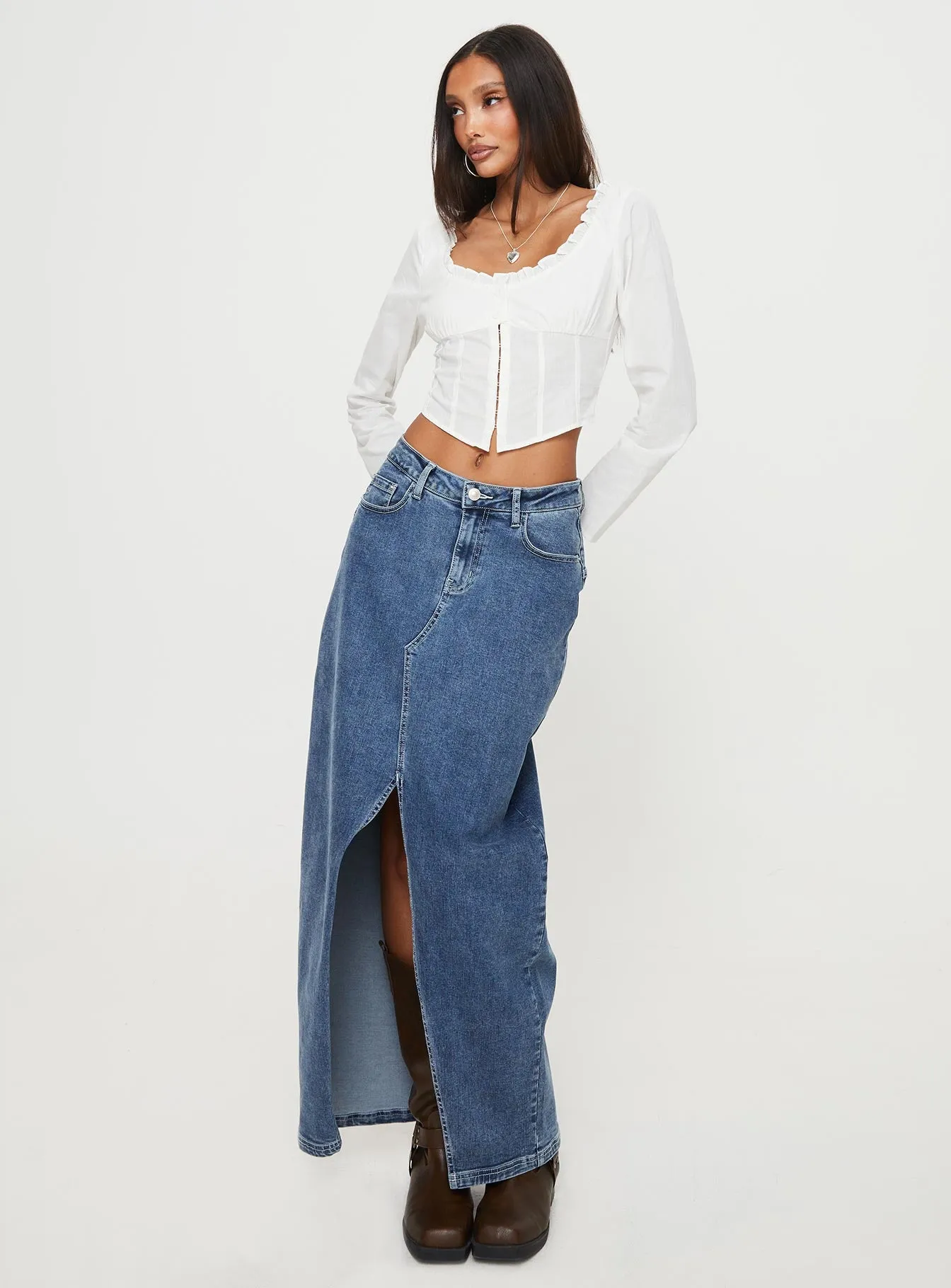 Lydian Long Sleeve Top White sold by Princess Polly product image thumbnail 3