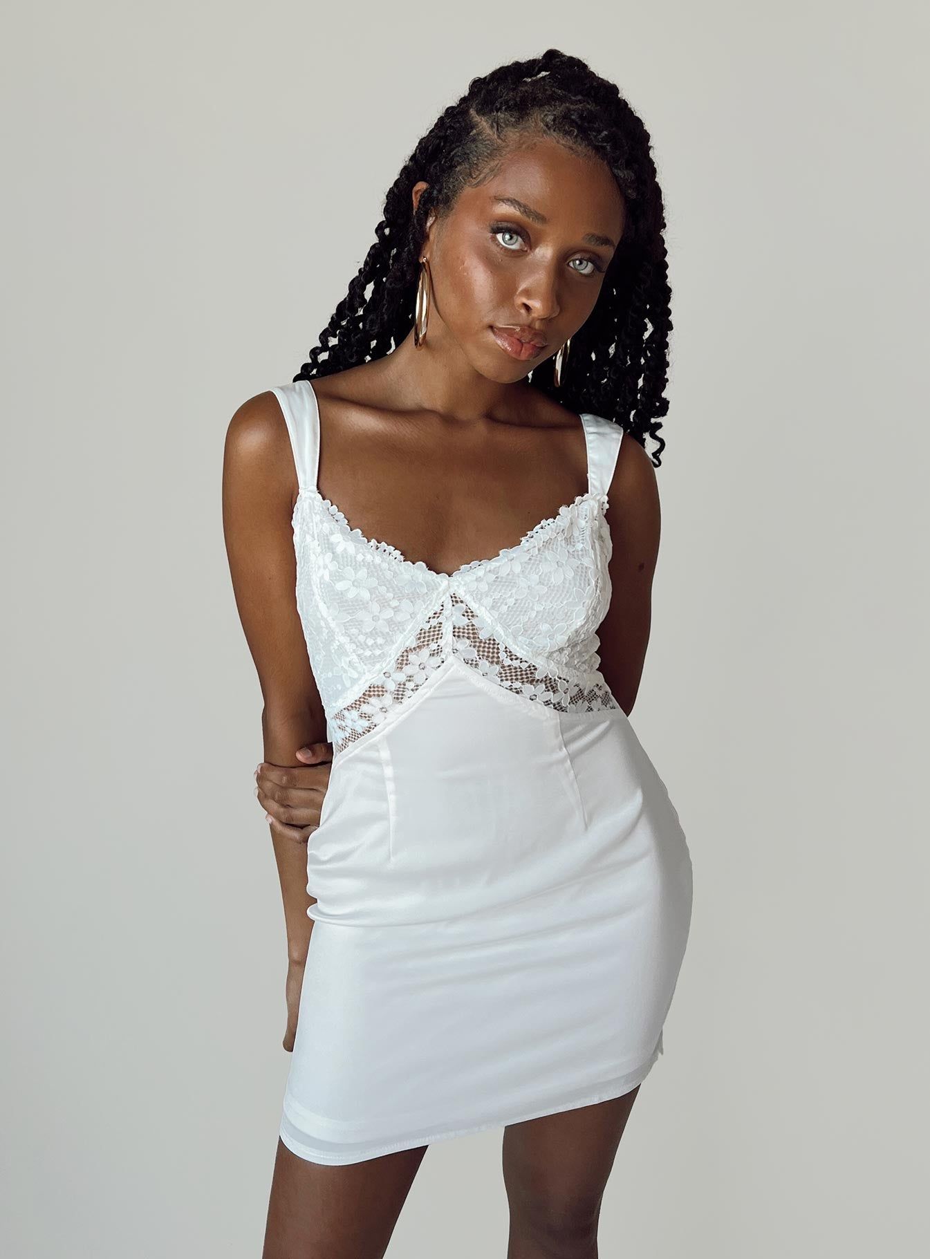 Jeroma Mini Dress White sold by Princess Polly