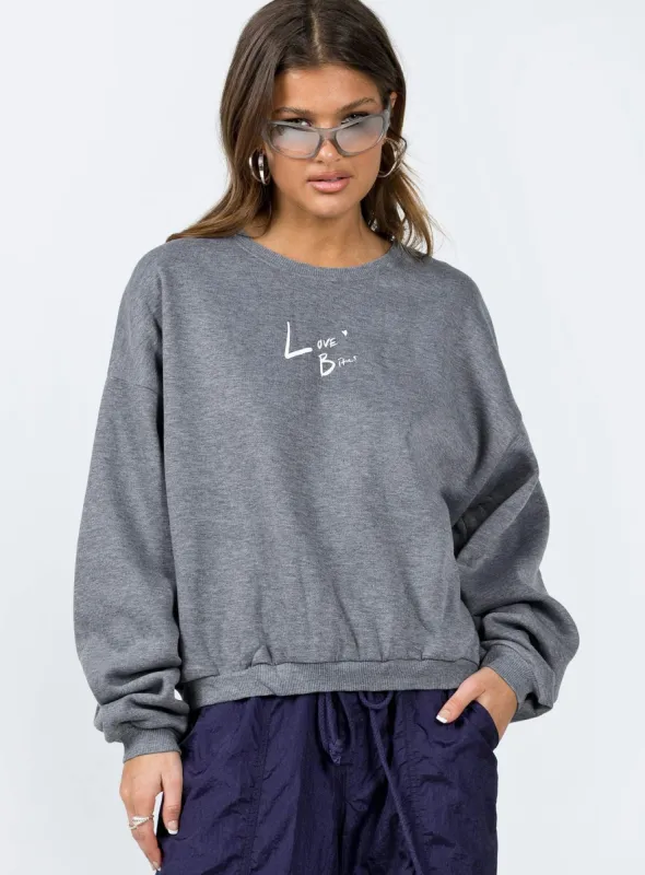 Love Bites Sweatshirt Grey sold by Princess Polly