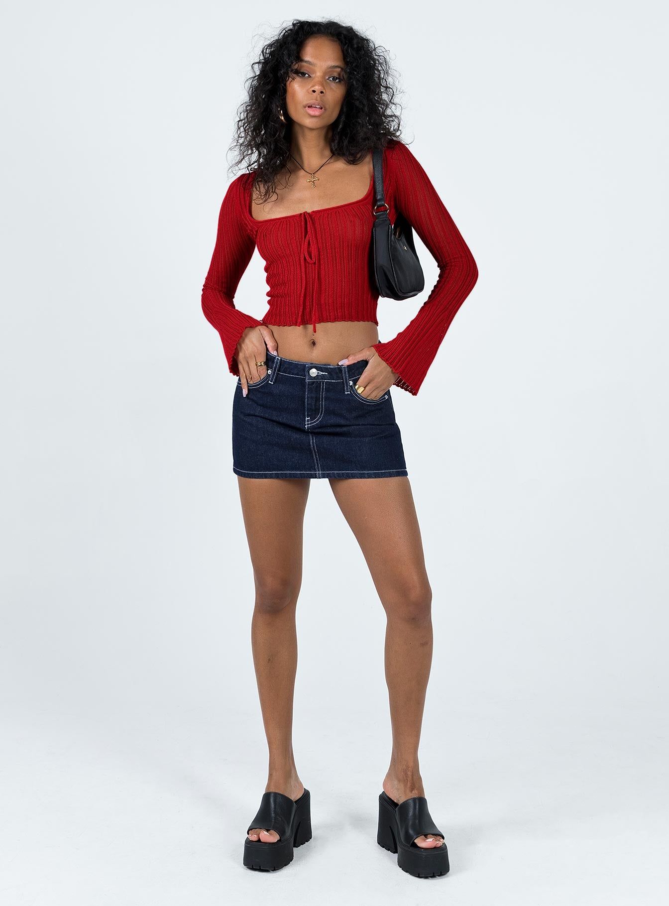 Mellow Long Sleeve Top Red sold by Princess Polly product image thumbnail 3