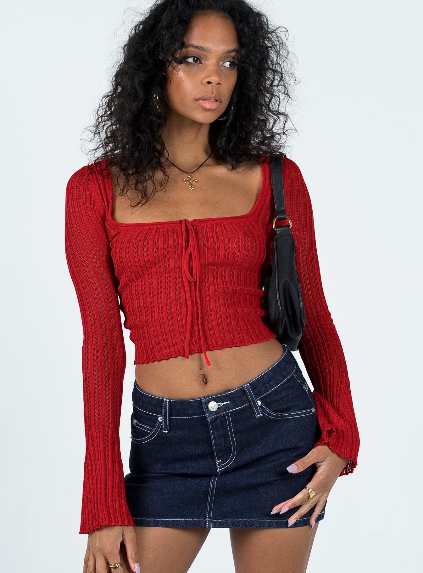 Mellow Long Sleeve Top Red sold by Princess Polly product image thumbnail 2