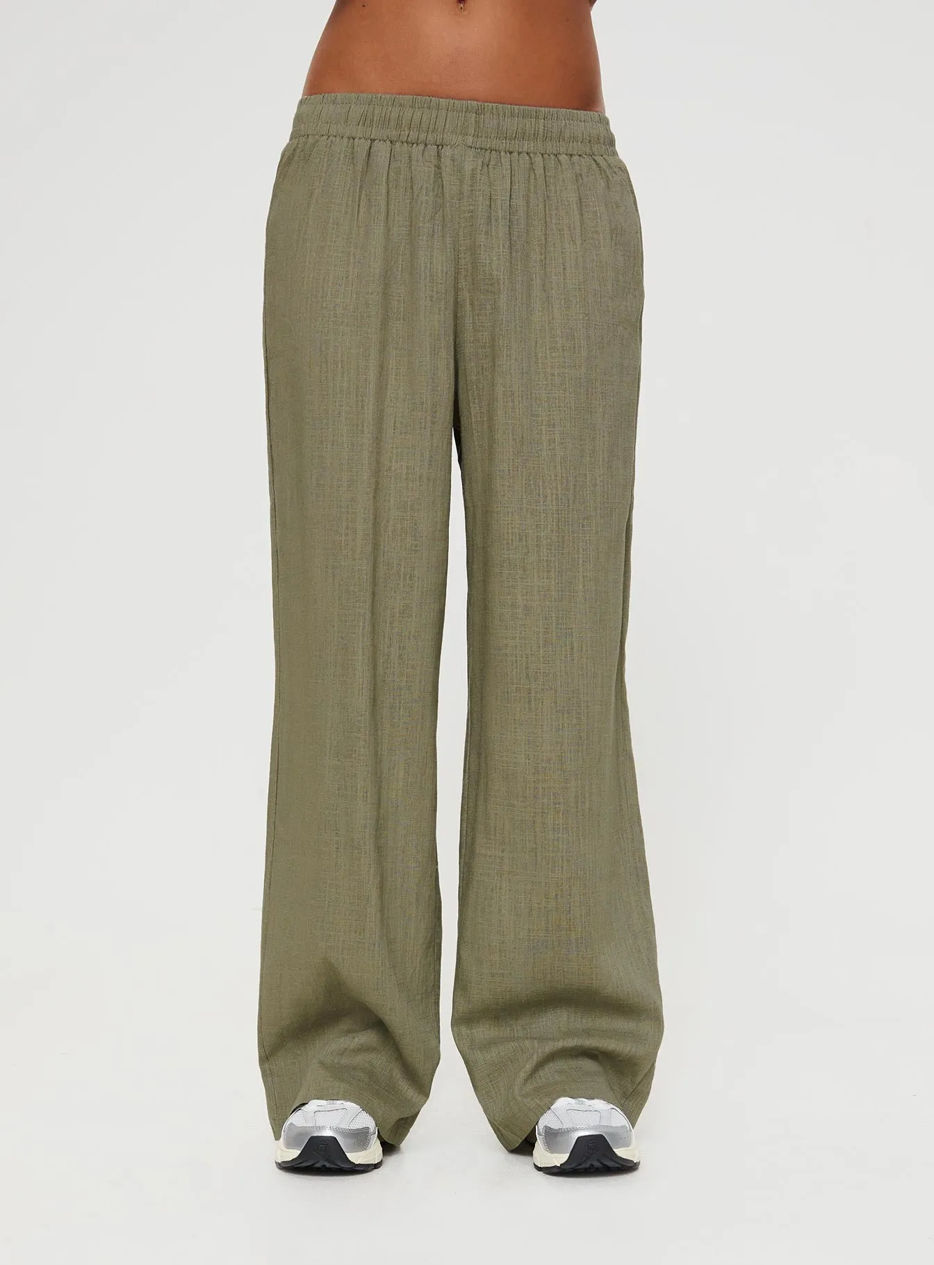 Louis Linen Blend Pants Olive sold by Princess Polly product image thumbnail 2