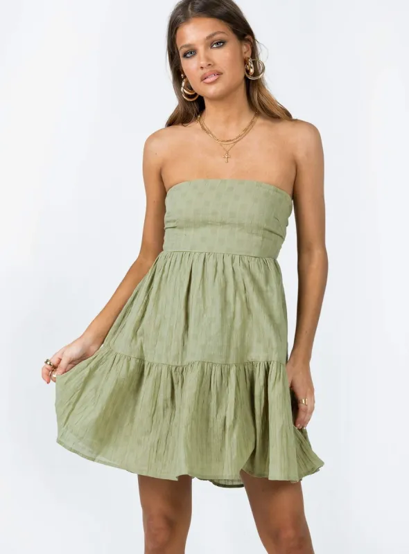 Love Affair Mini Dress Green sold by Princess Polly