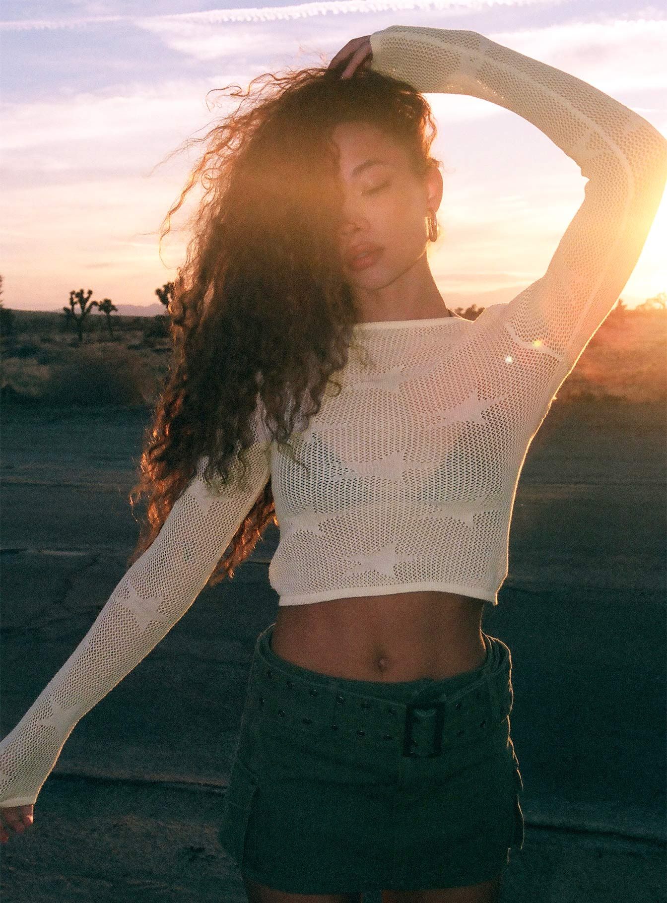 Alissia Long Sleeve Top White sold by Princess Polly