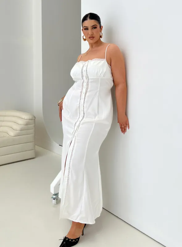 Ematie Maxi Dress White Curve sold by Princess Polly