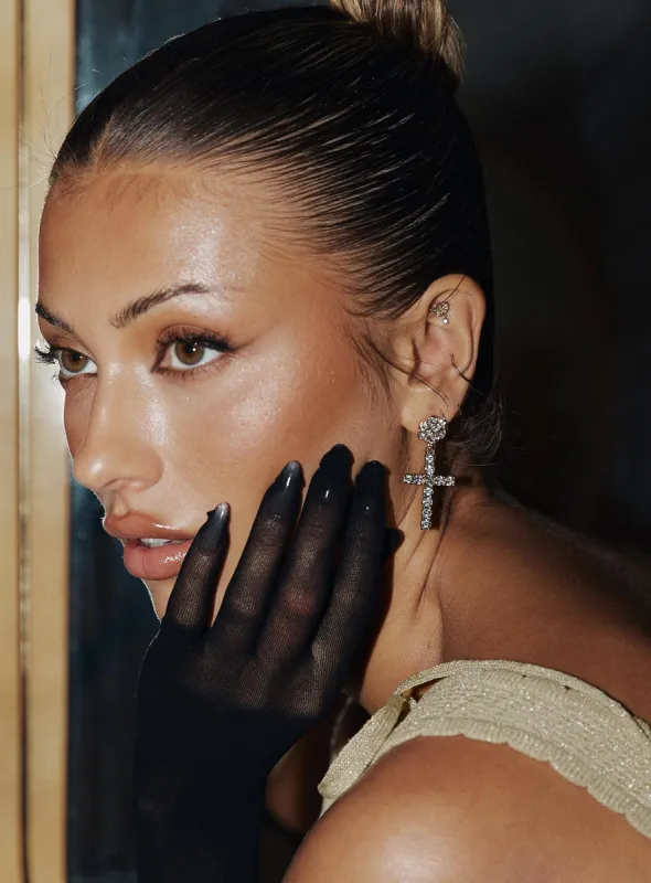 Jadu Cross Earrings Gold made by Princess Polly