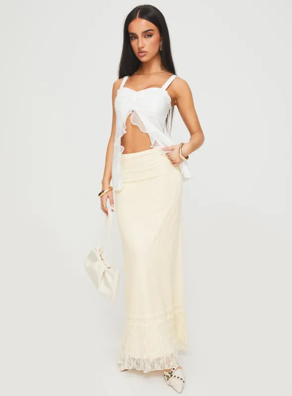 Deanie Skirt Cream sold by Princess Polly