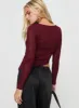 Pratt Long Sleeve Top Burgundy sold by Princess Polly