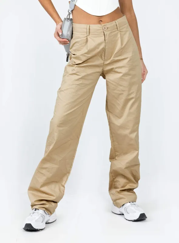 Titius Pants Light Beige sold by Princess Polly