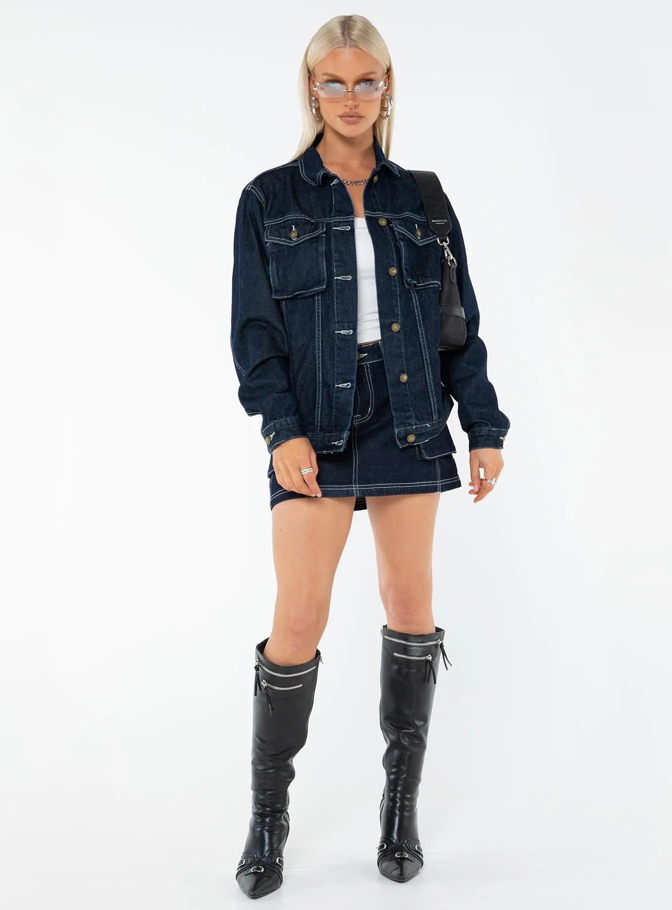 Junie Denim Jacket Indigo sold by Princess Polly product image thumbnail 3