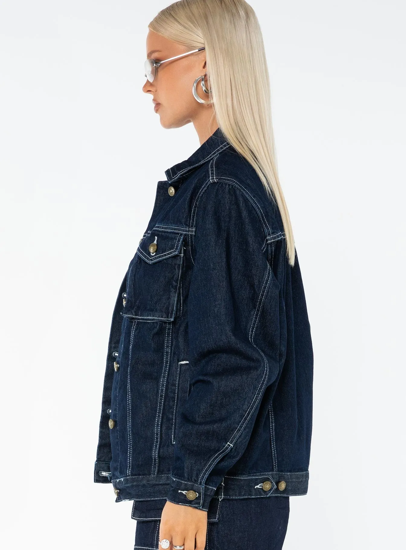 Junie Denim Jacket Indigo sold by Princess Polly product image thumbnail 4