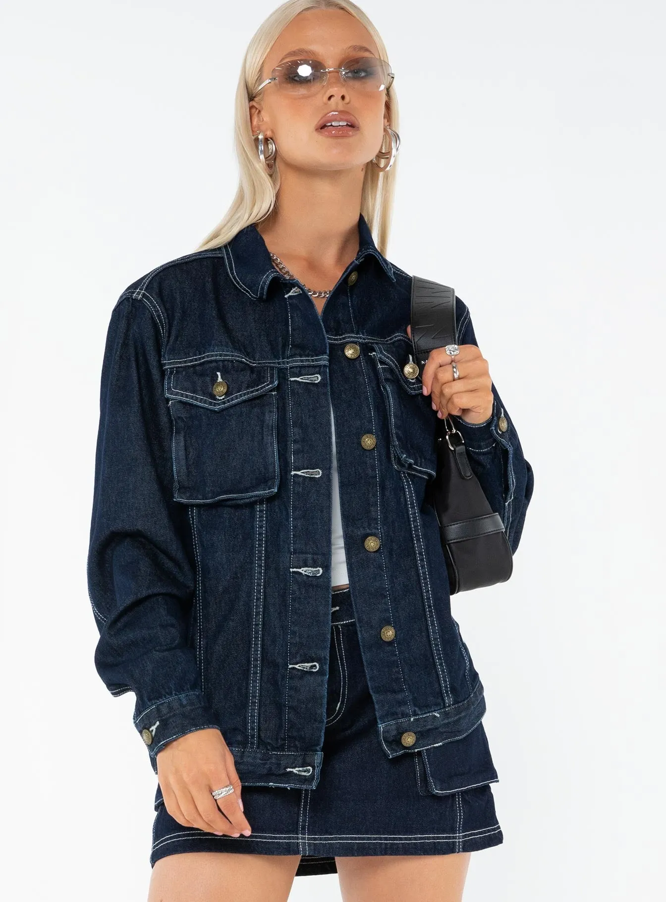 Junie Denim Jacket Indigo sold by Princess Polly product image thumbnail 2