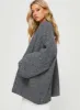 Paisleigh Cable Knit Cardigan Charcoal sold by Princess Polly