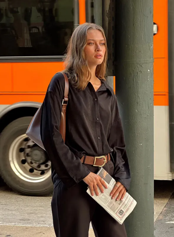 Callie Shirt Black sold by Princess Polly