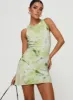 Vivre Mini Dress Green Floral sold by Princess Polly