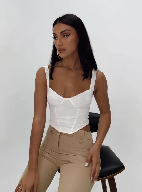 Bruna Top White Low Impact sold by Princess Polly