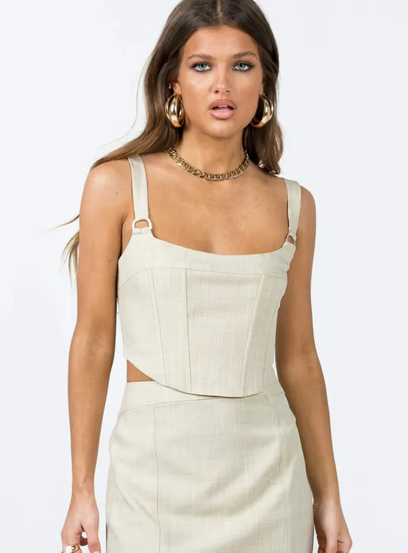 Josie Top Beige sold by Princess Polly
