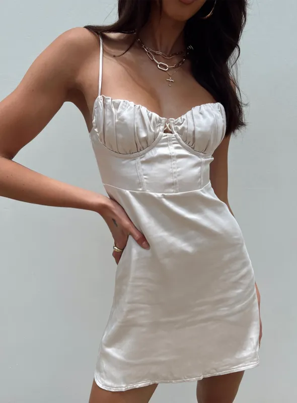 Elona Mini Dress Champagne sold by Princess Polly