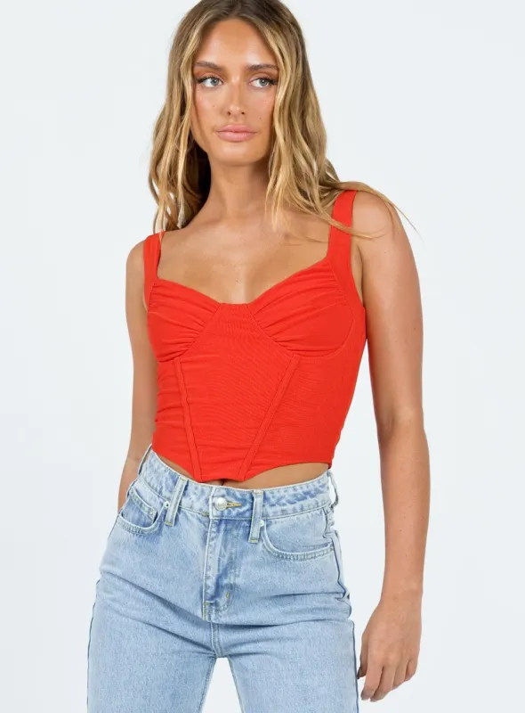 Bruna Top Red sold by Princess Polly