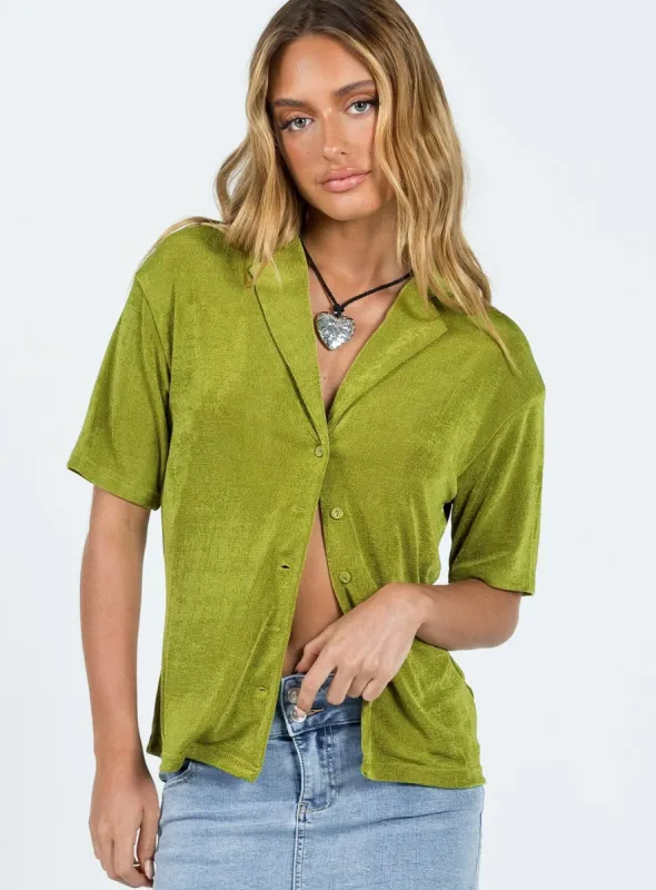 Misha Shirt Green sold by Princess Polly