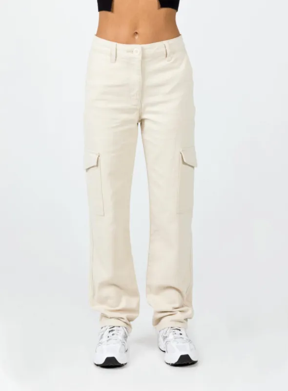 Courtside Cargo Pants Beige sold by Princess Polly