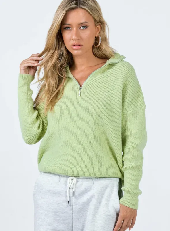 Bessy Knit Sweater Sage sold by Princess Polly